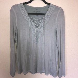 Soft and Sexy Lace Up Long Sleeve